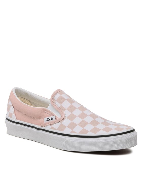 Burgundy checkered vans slip ons deals