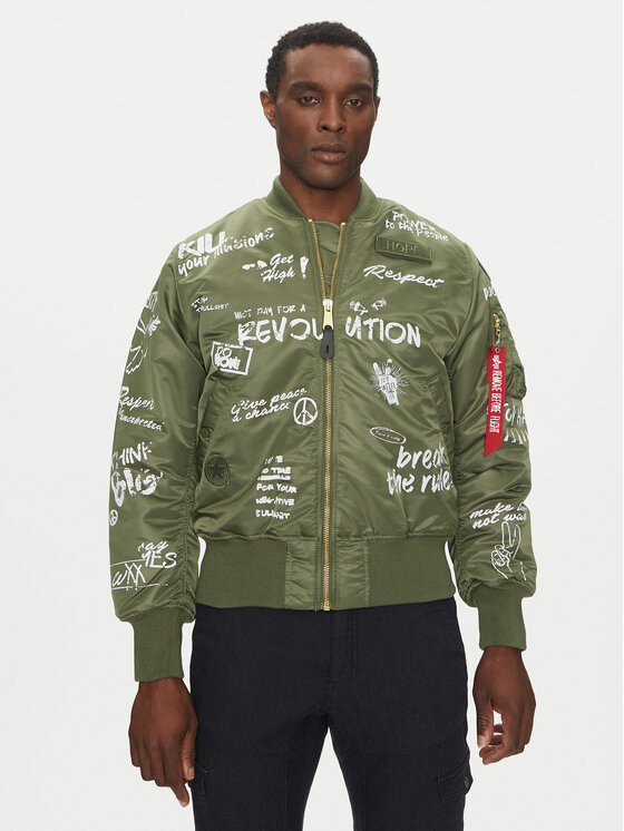 Alpha Industries Alpha Industries Bunda bomber MA-1 Peace 156136 Zelená Regular Fit