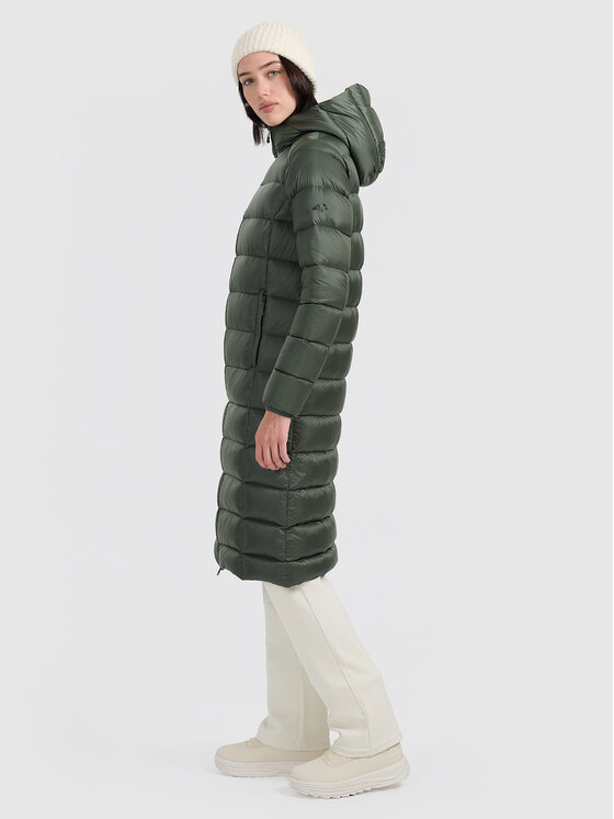 4F 4F Płaszcz zimowy MIDSHOP TEXTILE Khaki Regular Fit
