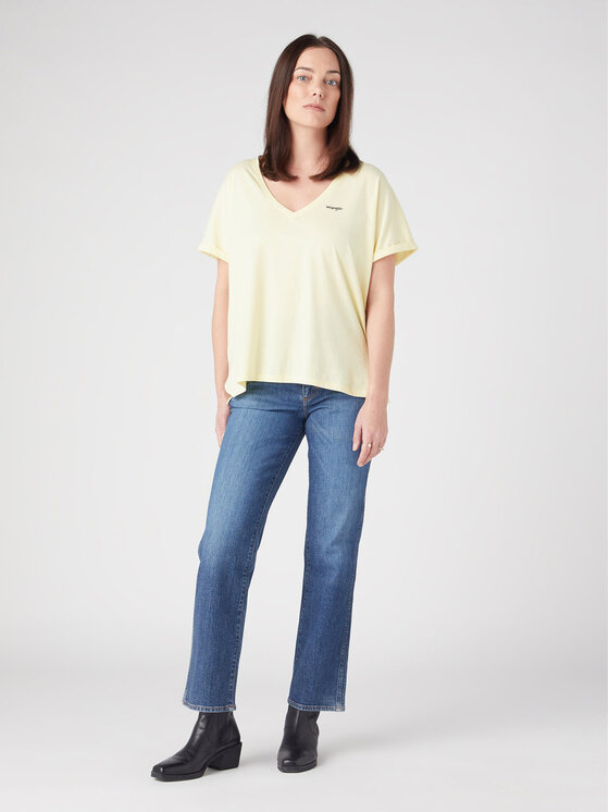 Wrangler Wrangler Тишърт W7XKEVX6Z 112328929 Жълт Regular Fit