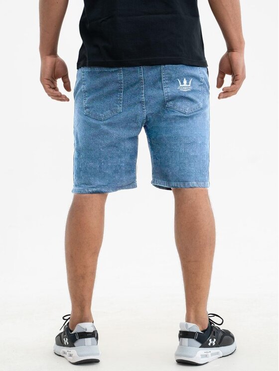 Jigga Wear Jigga Wear Szorty jeansowe Korona regulowane sznurki 132370 Niebieski Regular Fit