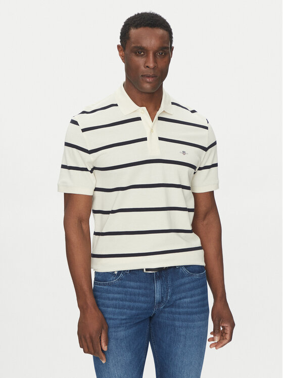 Gant Gant Polokošile 2014022 Écru Regular Fit