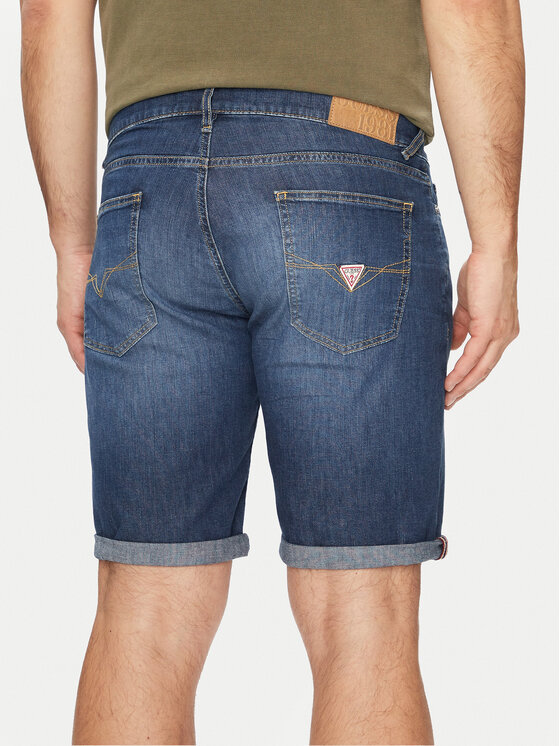 Guess Guess Kratke traperice Sonny M4GD01 D4Z24 Tamnoplava Slim Fit