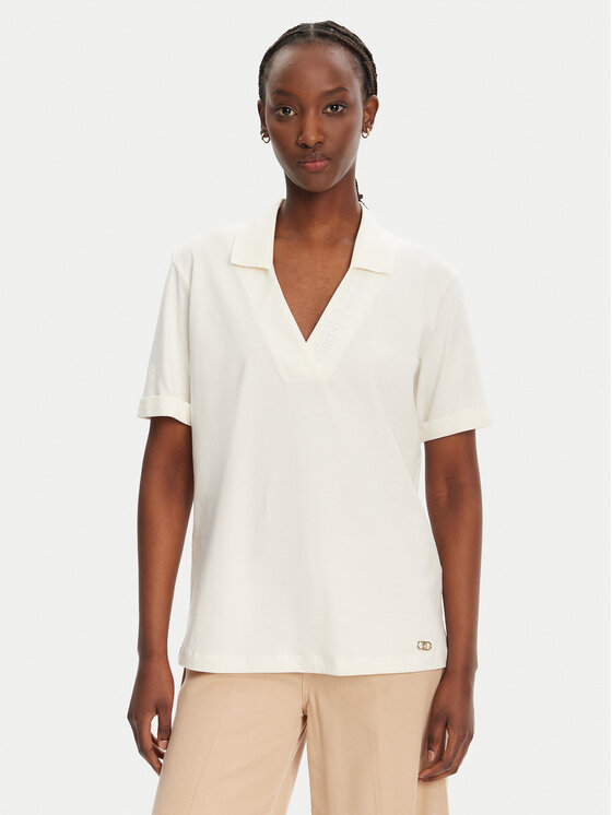 Liu Jo Sport Tričko TA5187 J6308 Biela Relaxed Fit