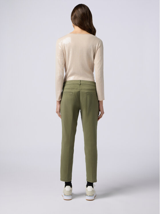 Oltre Oltre Spodnie materiałowe P785R008238N035 Zielony Regular Fit