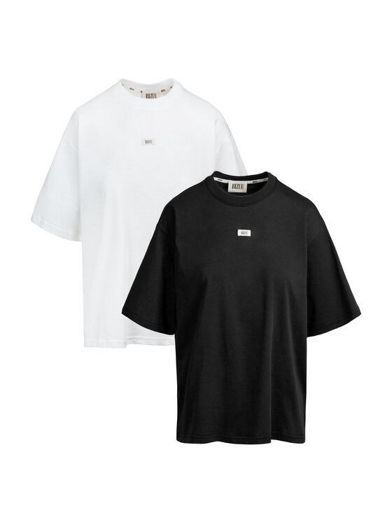 BIZUU BIZUU T-Shirt BASIC TIMMY 2-PACK Bílá Standard Fit