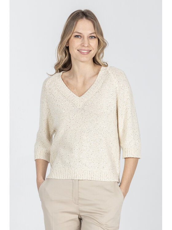 Deni Cler Milano Deni Cler Milano Sweter T-DC-S313-F2-10-12-1 Beżowy Regular Fit