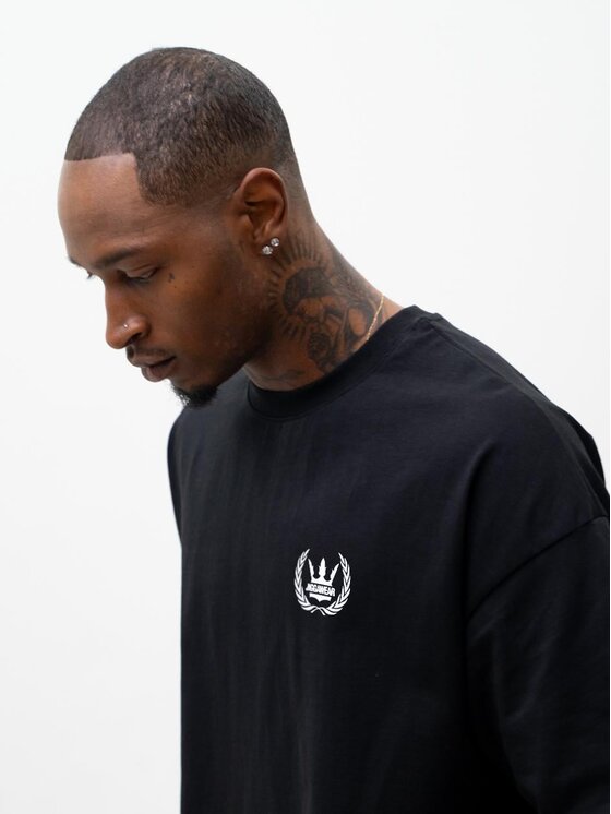 Jigga Wear Jigga Wear T-Shirt Szeroka luźna Laur korona 130018 Czarny Oversize