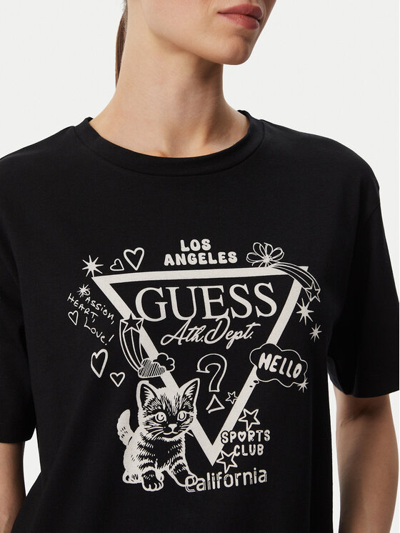 Guess Guess T-shirt V6YI13 K4301 Crna Regular Fit