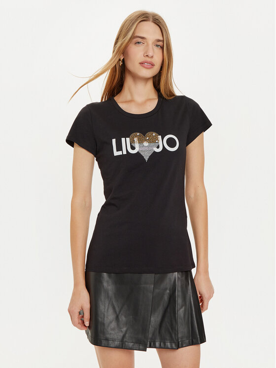 Liu Jo Liu Jo Tricou WF4416 JS923 Negru Regular Fit