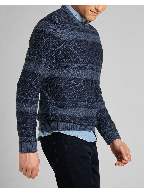 Lee Lee Maglione CREW SEAS KNIT Blu Regular Fit