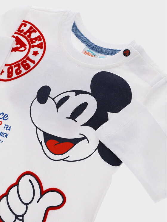 Original Marines Original Marines Bluzka MICKEY MOUSE DCAV0617NM Biały Regular Fit