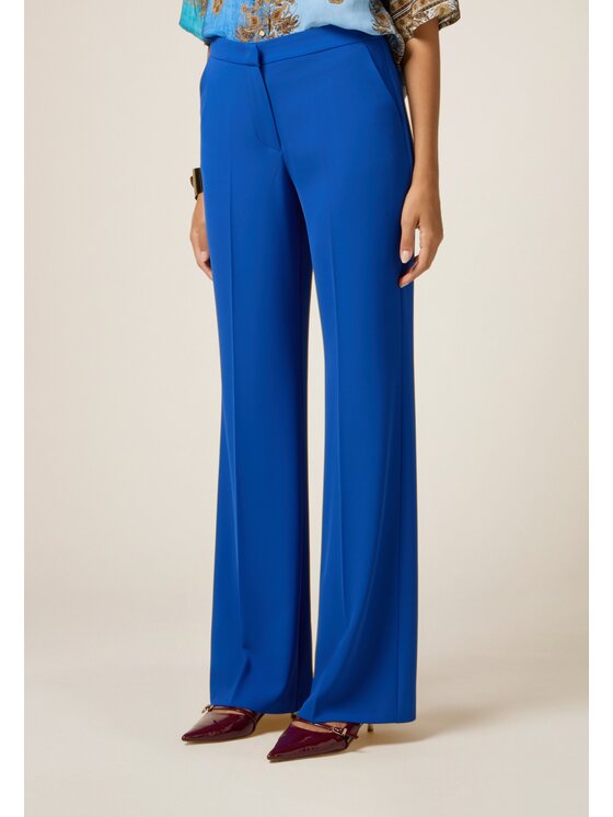 Oltre Oltre Pantaloni di tessuto P074R008998N024 Blu Baggy Fit