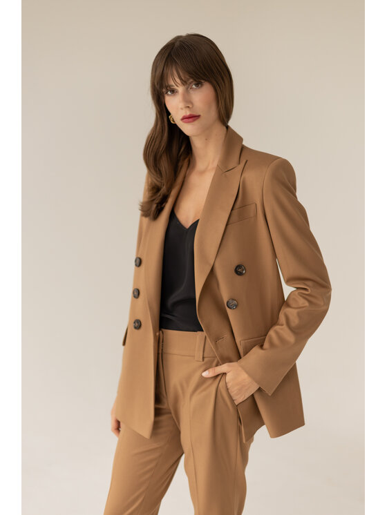 Entelier Entelier Marynarka luźna Beżowy Comfortable Fit