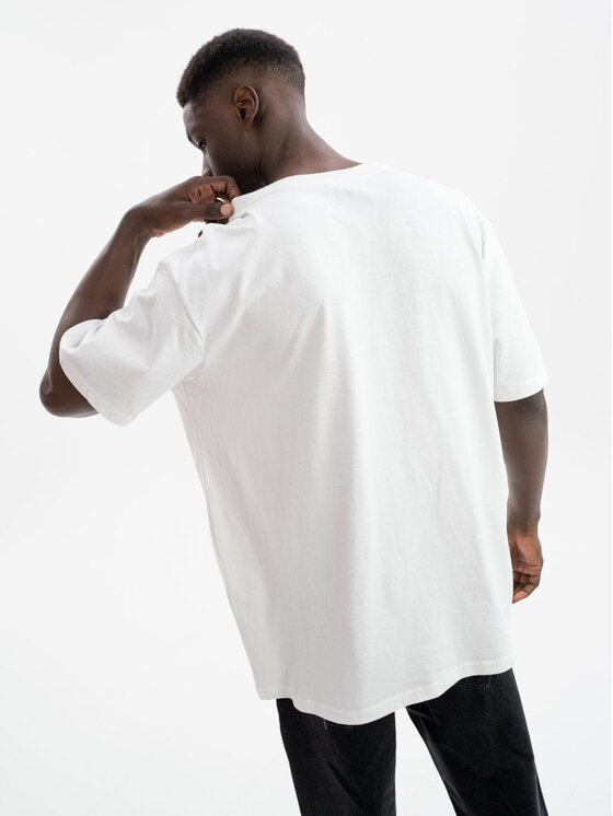 Jigga Wear Jigga Wear T-Shirt Koszulka Z Krótkim Rękawem Oversize Męska Biała Jigga Wear 77 XL Czarny Oversize