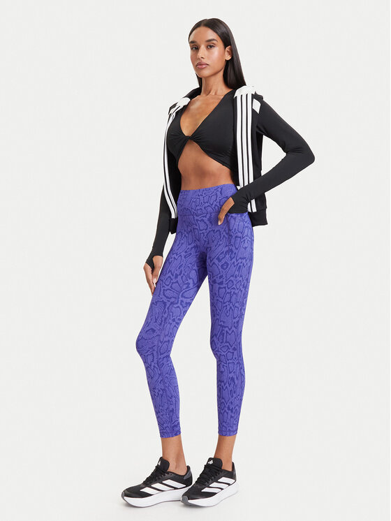 adidas adidas Legginsy Optime Primelift Snake KQ8312 Fioletowy