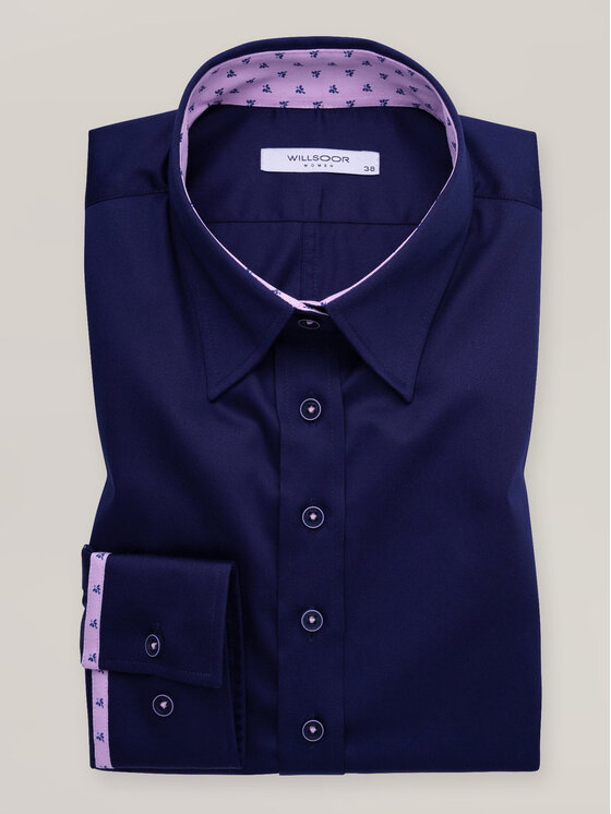 Willsoor Willsoor Koszula 61354 Granatowy Regular Fit