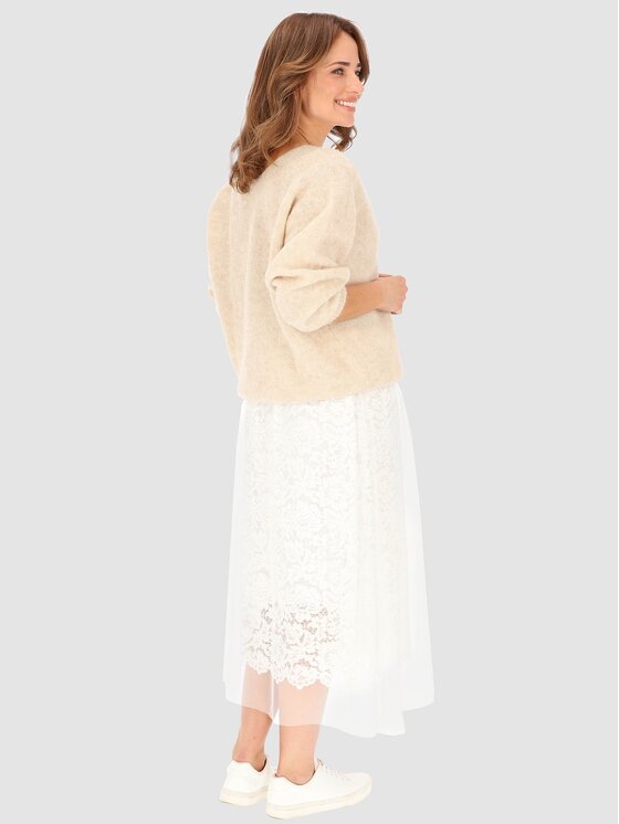 Perso Perso Midi sukňa JPE230069F Biela Regular Fit