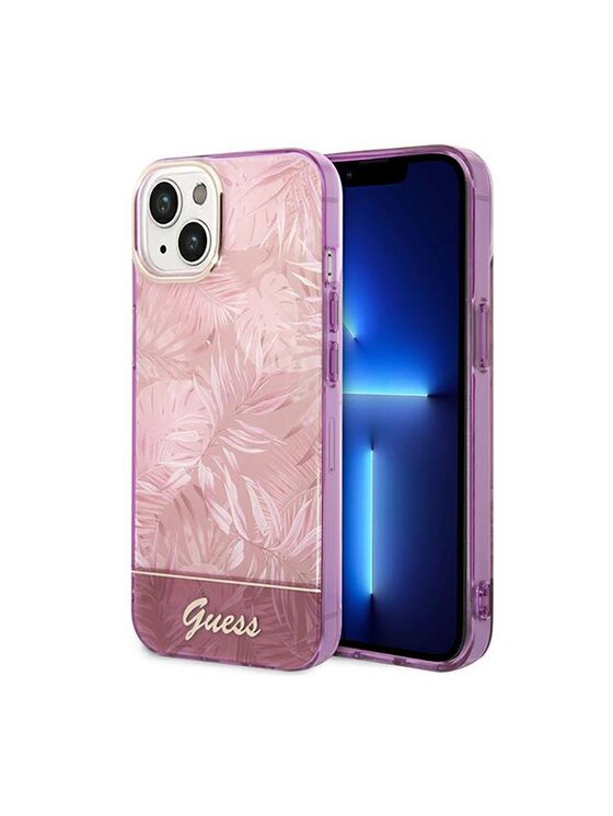 Etui na telefon Guess, Różowe, Jungle Case