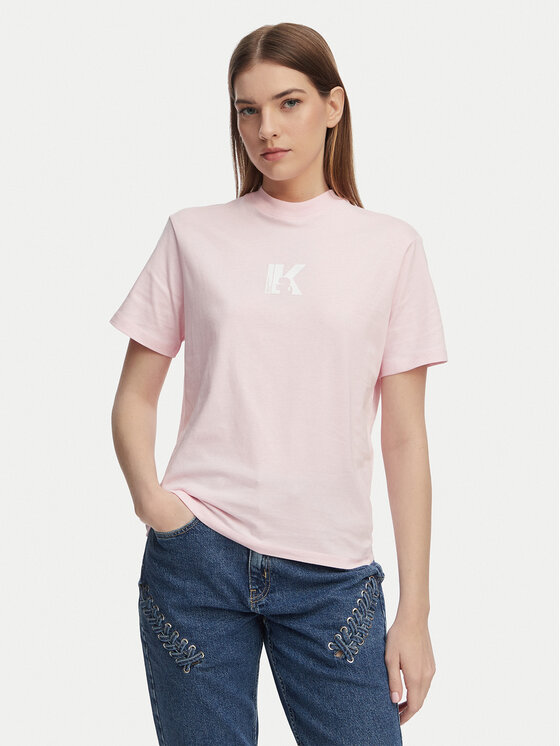 Karl Lagerfeld Jeans Karl Lagerfeld Jeans Тишърт A1W17031 Светлорозов Regular Fit