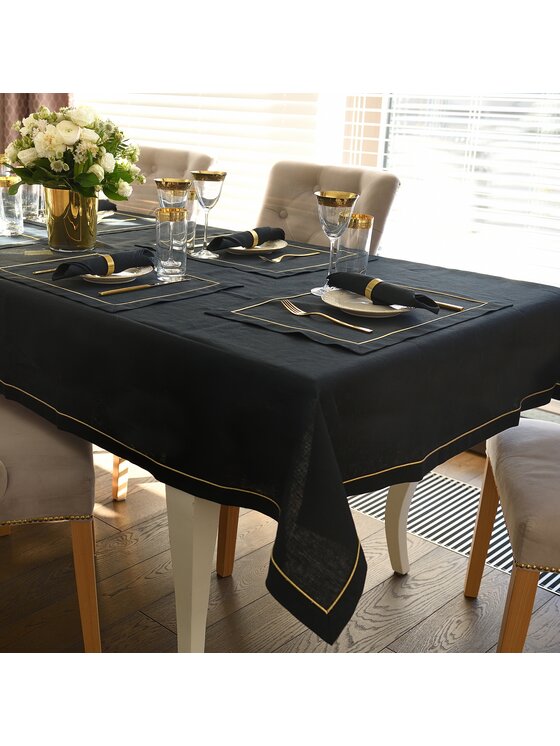 Roseberry Home Roseberry Home Podkładka na stół Royal Black Goldenline Czarny