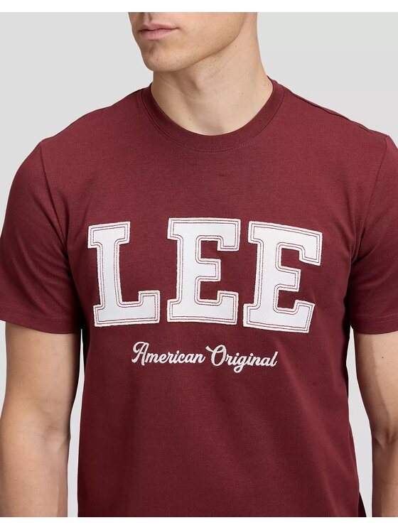 Lee Lee T-Shirt ORIGINAL TEE Brązowy Regular Fit