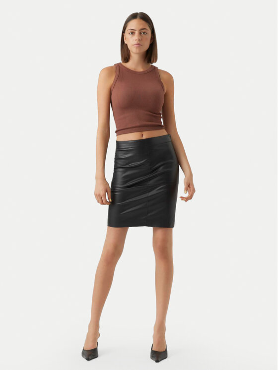 Vero Moda Vero Moda Krilo iz umetnega usnja Olympia 10274454 Črna Slim Fit