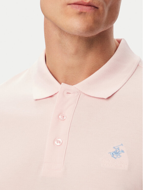 Beverly Hills Polo Club Beverly Hills Polo Club Polo särk P-SS26M-P42560_BBU Heleроosa Regular Fit
