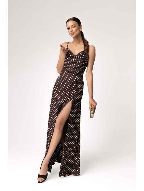 Aurora Aurora Sukienka wieczorowa Estelle Brązowy Feminine Fit