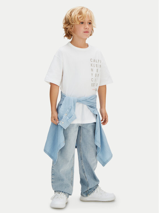 Calvin Klein Jeans Calvin Klein Jeans T-Shirt LVCKSJA02B Biały Relaxed Fit