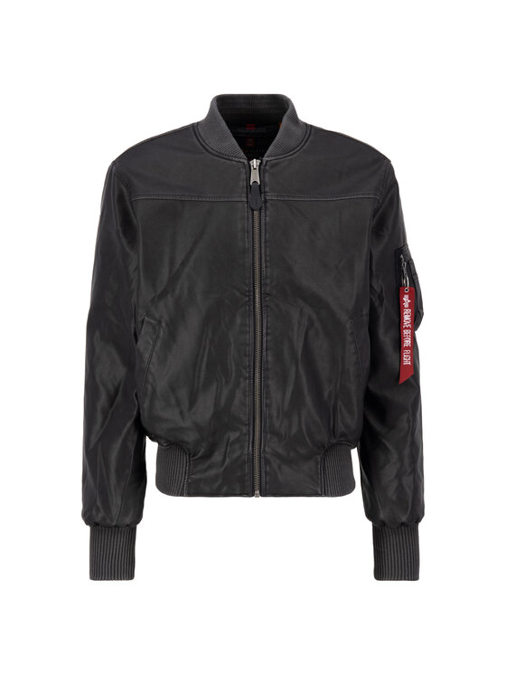 Alpha Industries Alpha Industries Kurtka bomber MA-1 Faux Leather Vintage Bomber Jacket Czarny Regular Fit