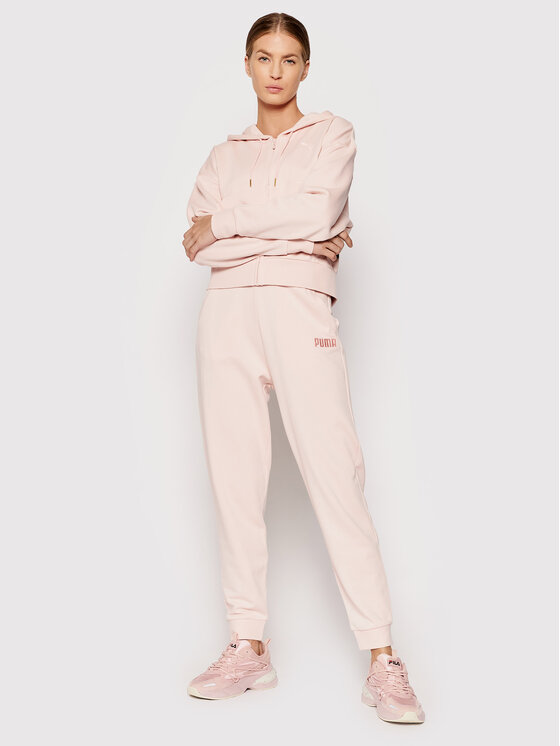 Puma Puma Spodnie dresowe High Waist 589528 Różowy Relaxed Fit