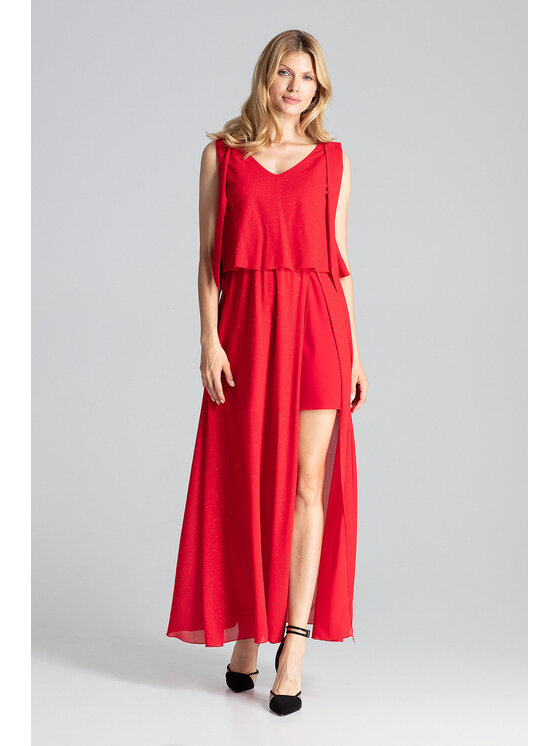 FIGL FIGL Φόρεμα M691 Κόκκινο Regular Fit