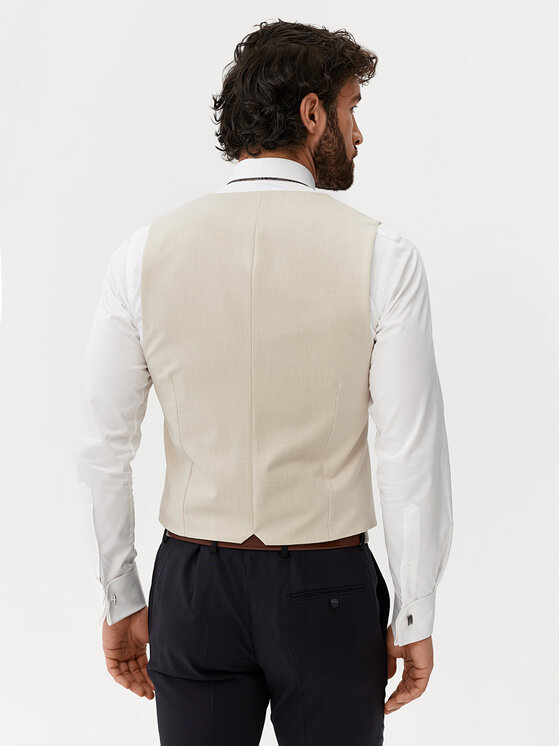 Evenemen Evenemen Kamizelka garniturowa Boston Beżowy Slim Fit