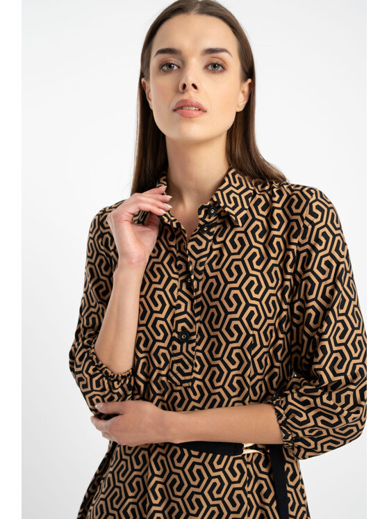 CLICK CLICK Každodenní šaty 60-6152 Zlatá Regular Fit