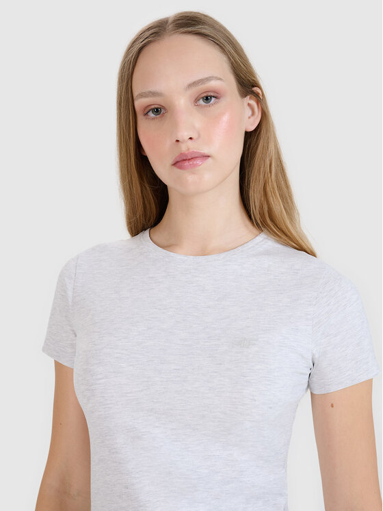 4F 4F T-shirt NOS Grigio chiaro Slim Fit