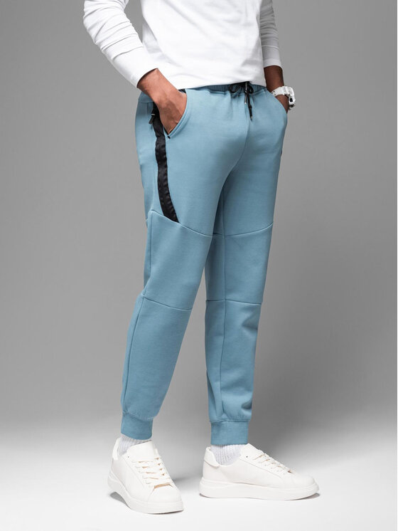 Ombre Ombre Spodnie dresowe OM-PASK-0226 Niebieski Regular Fit
