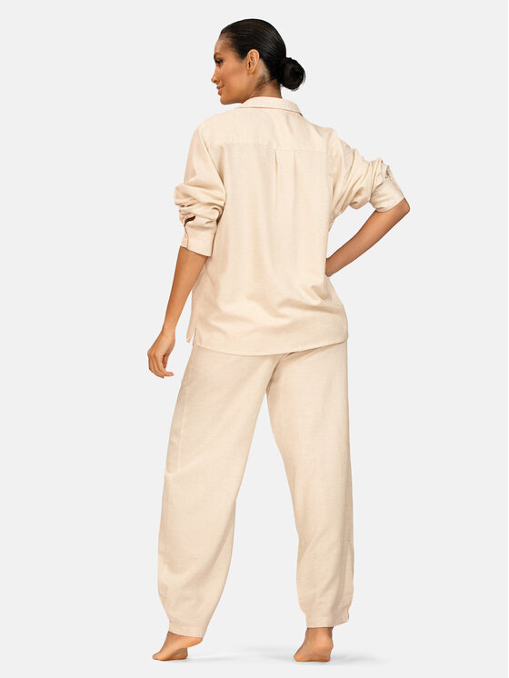 Feba Feba Pantaloni di tessuto F250 Beige Comfort Fit