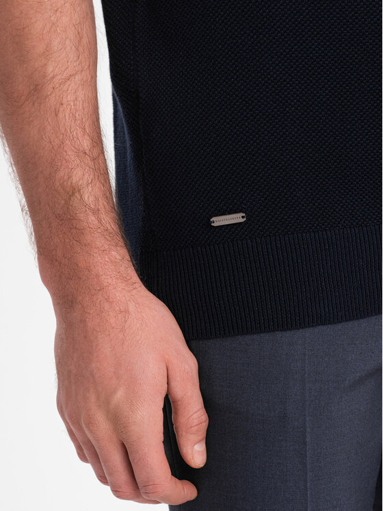 Ombre Ombre Polokošile OM-POSS-0117 Tmavomodrá Regular Fit