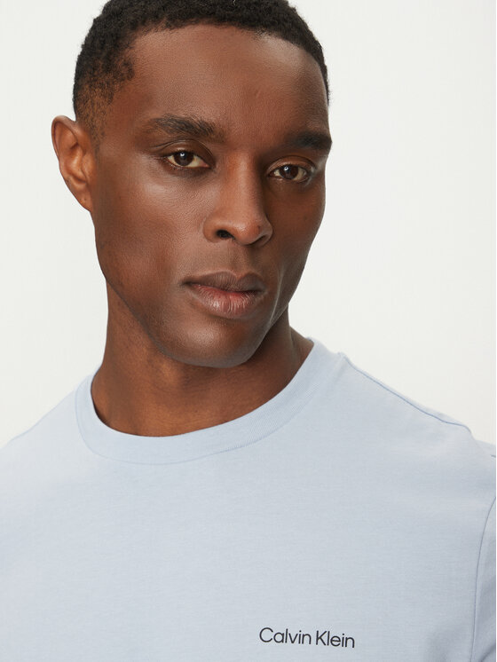 Calvin Klein Calvin Klein T-shirt Linear Box Logo K10K114152 Celeste Regular Fit