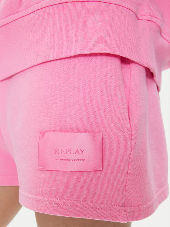 REPLAY Replay Szorty sportowe W8047B.000.23650P Różowy Regular Fit