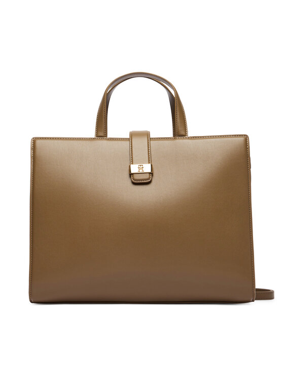 Tommy Hilfiger Tommy Hilfiger Τσάντα Th Heritage Satchel AW0AW18287 Καφέ