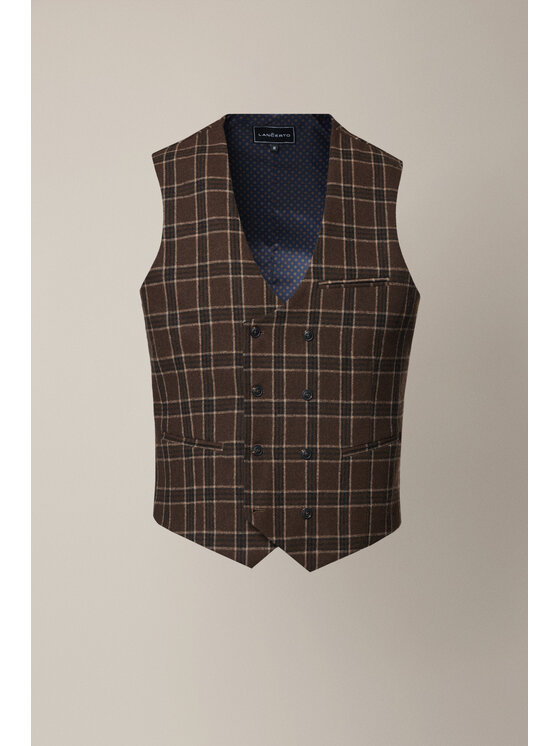 Lancerto Lancerto Kamizelka Arpino KA131225000013 Brązowy Slim Fit