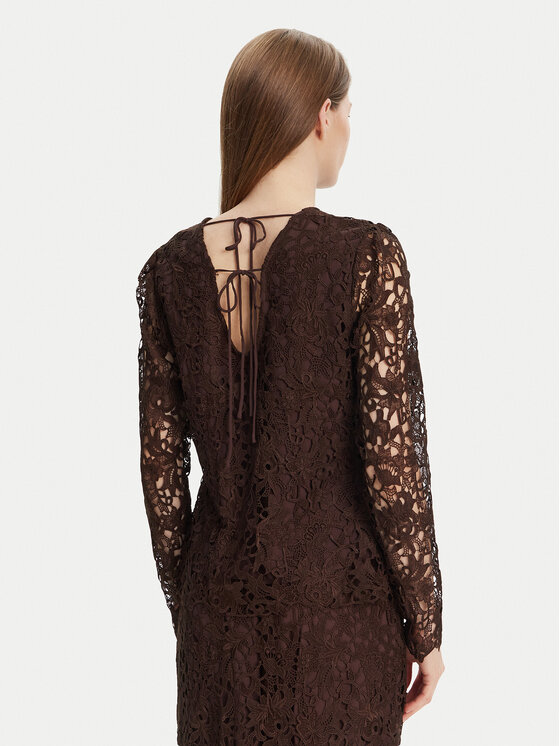 Bruuns Bazaar Bruuns Bazaar Bluzka Sago Wini BBW4516 Brązowy Slim Fit