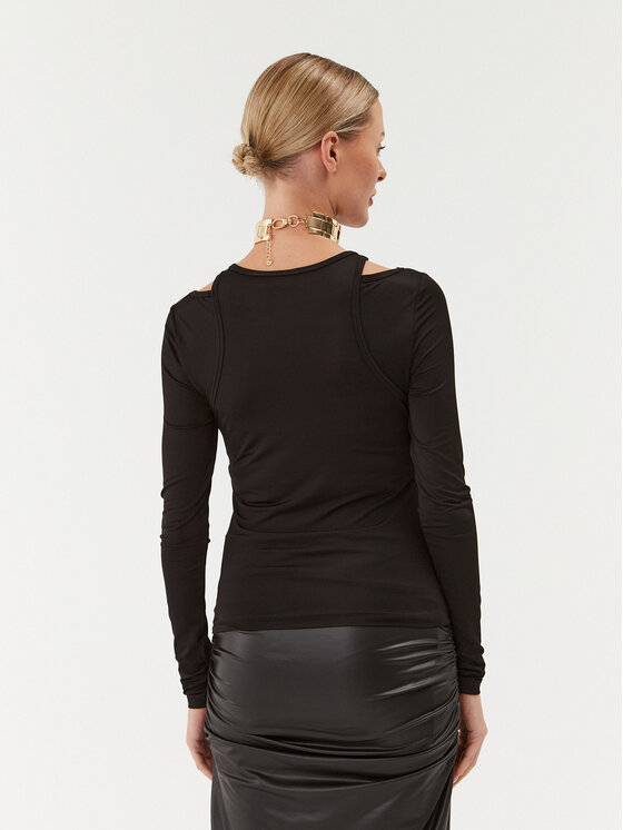 Just Cavalli Just Cavalli Bluza 75PAH6A1 Črna Regular Fit