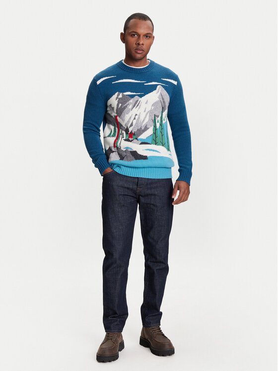 United Colors Of Benetton United Colors Of Benetton Sweter 1244K108S Granatowy Regular Fit