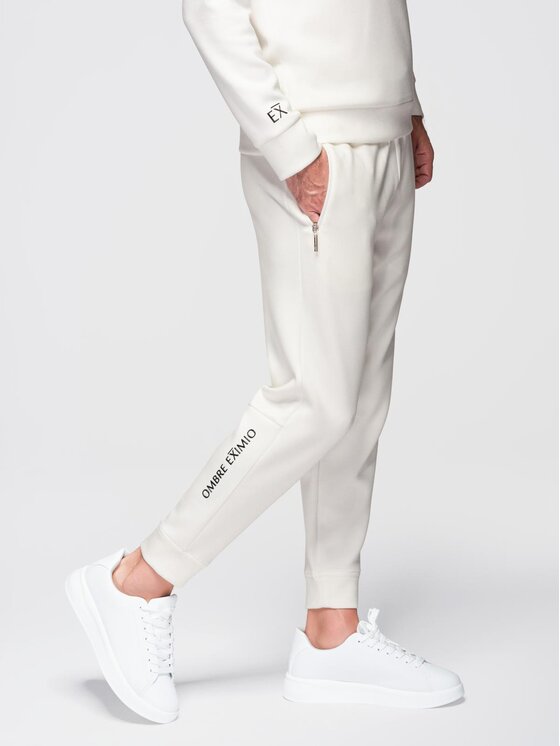 Ombre Ombre Komplet dresowy Z117 Biały Regular Fit