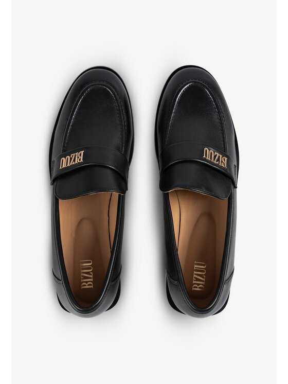 BIZUU BIZUU Mokasyny MONTEVIE LEATHER LOAFERS Czarny