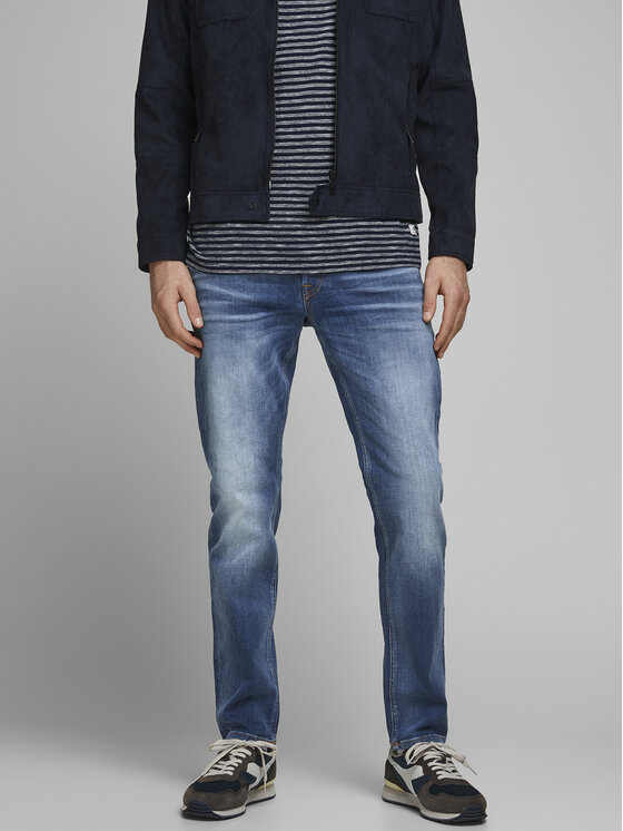Jack&Jones Džínsy Mike 12168290 Modrá Tapered Fit