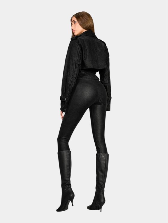 MADE BY SOCIETY MADE BY SOCIETY Spodnie materiałowe SATIN NOIR Pants - P27557 Czarny Basic Fit